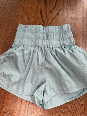 Free people Light Blue High-Waist Shirred Women’s Shorts sz small